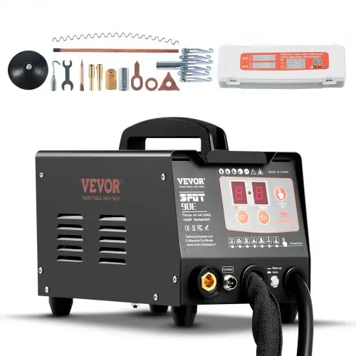 VEVOR Dent Spotter, 3kW, deukreparatieset met 2 laspistolen, automatisch/handmatig lassen en 7 standen, puntlasapparaat voor deukreparatie van auto's, deukverwijderaar voor auto's en vrachtwagens