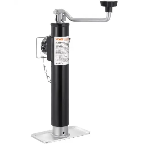 VEVOR aanhangwagenkrik, 907 kg dynamisch draagvermogen, lasbare draaibare krik met buisbevestiging, 283-533 mm aanhangwagenstandaard voor caravantrailers, paardentrailers, aanhangwagens en jachttrailers