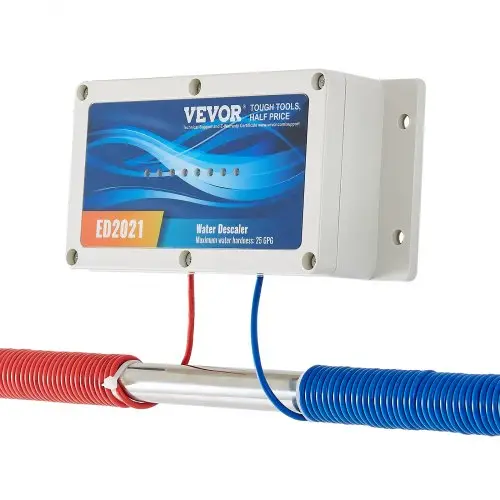 VEVOR Elektronisch waterontkalkingssysteem, zoutvrije ontkalker voor het hele huis, waterontharder ter vermindering van kalkaanslag, voor alle soorten waterleidingen