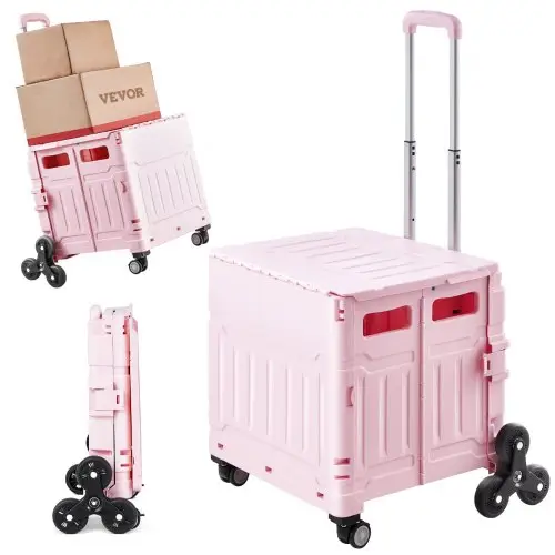 VEVOR Winkelwagen, opvouwbaar, opvouwbare aluminium winkelwagen voor traplopen met 2 wielen, draagbare trapliftstoel, noodkar, winkelwagen voor ouderen en gehandicapten