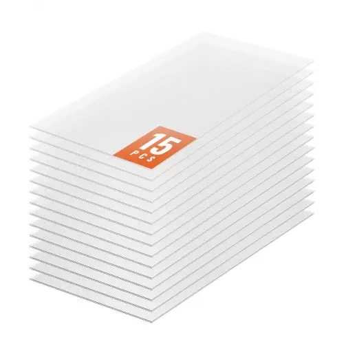 VEVOR 15-delige set polycarbonaat kasplaten, 1210 x 605 x 6 mm meerwandige platen, waterdichte, uv-bestendige, gegolfde dubbelwandige platen, slagvaste, transparante dakpanelen voor kas/tuin