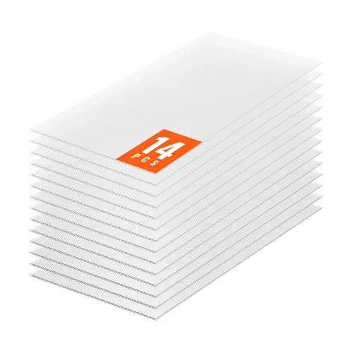VEVOR 14-delige set polycarbonaat kasplaten, 1210 x 605 x 8 mm meerwandige platen, waterdichte, uv-bestendige, gegolfde dubbelwandige platen, slagvaste, transparante dakpanelen voor kas/tuin