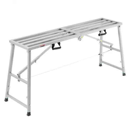 VEVOR Werkplatform 800-1295 mm, Opvouwbare trap van gelegeerd staal, Draagbaar werkplatform, Draagvermogen 400 kg, Trap voor het schilderen van gipsplaten, schoonmaken, wassen