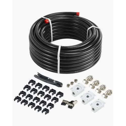 VEVOR Luchtcompressor Leidingset, 30,48 m x 19,05 mm Persluchtslang, HDPE Aluminium Persluchtleidingsysteem, Lekvrij, Persluchtslangset voor Garages en Werkplaatsen, Zwart