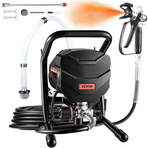 VEVOR Airless verfspuit met standaard 650W hoogrendement airless verfspuit 3000 PSI elektrische verfspuit, verlengstok en reinigingssets voor tuinmeubelen en schuttingen