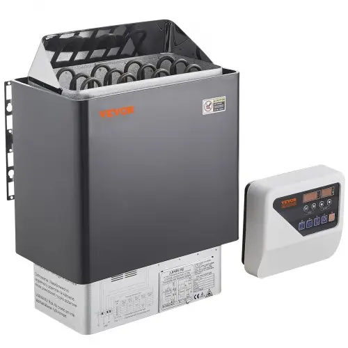 VEVOR Saunakachel, 6 kW, 400 V, 3N Draagbare binnen- en buitensaunakachel met 3-uurs timer, digitale controller voor 5-9 m³ thuis, commercieel gebruik in spa-douches in hotels, max. 110 °C