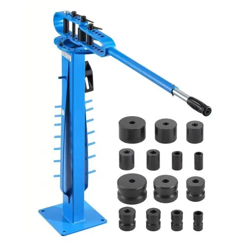 VEVOR Pijpenbuiger, pijpbuigmachine met max. buitendiameter van 50,8 mm en 14 buigmallen, 200° pijpbuiggereedschap voor koperen, aluminium en ijzeren pijpen, HVAC, airconditioning, koelkasten en autoreparaties