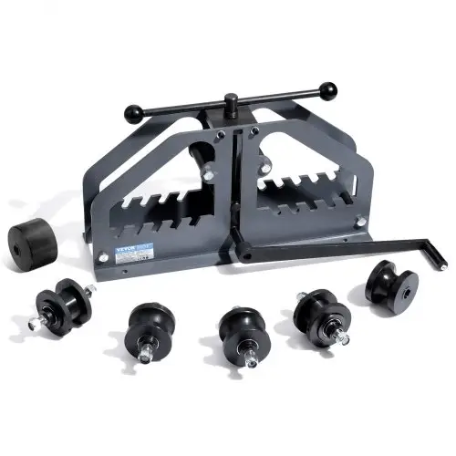 VEVOR pijpenbuigmachine, max. 3,8 cm (1-1/2 inch), handmatige pijpenbuiger met 6 matrijzen, 360° koper-aluminium pijpenbuiggereedschap voor vierkante, ronde en platte buizen, voor HVAC-airconditioning en autoreparatie.