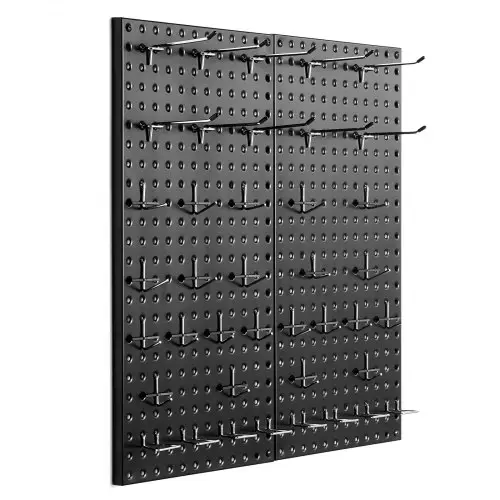 VEVOR Gereedschapswand, 61 x 30 cm, set van 2, wandorganizer met accessoires, gereedschapswand voor woonkamer, garage, gereedschapsopslag, kantoororganisatie, hobbykamer, keuken, huis, zwart