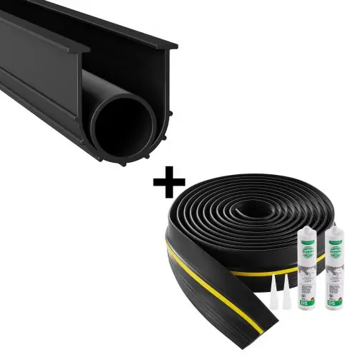 VEVOR Garagedeurdrempelafdichtingsset, 6,09 m U-vormig + O-ring, universele PVC-afdichtingsstrip voor garagedeuronderkanten, te combineren met weerbestendige garagedeurdrempelafdichtingsstrip