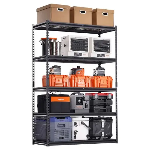 VEVOR Opslagstelling, 1361 kg, 5-laags zware garagestelling, 508 x 1219,2 x 1828,8 mm, verstelbare stelling, kelderstelling, industriële stelling, multifunctionele stelling, voor keuken, magazijn, kelder, zwart