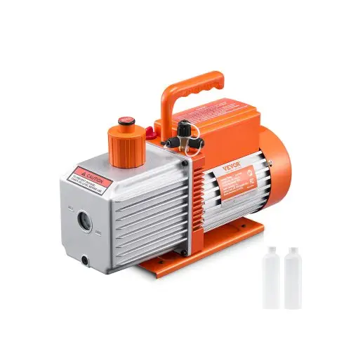 VEVOR vacuümpomp, 9 CFM, HVAC 2-traps roterende schoepen vacuümpomp, voor R134a R22 R410a systemen, Auto AC vacuümpomp kit met oliefles, voor harsontgassing voor auto-airconditioningonderhoud