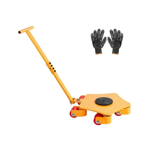 VEVOR Machine Dolly, 4 T, Machine Transport Dolly met 360° draaibare kap en PU zwenkwielen, Robuuste industriële machinemeubelwagen met handgreep voor magazijn, werkplaats