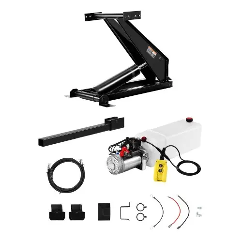VEVOR Hydraulische Kipperlift Kit 8t Kipper Aanhangwagen Hydraulische Schaarlift Kit, Hydraulische Kipper Bed Kit met 12V Hydraulische Pomp Unit Geschikt voor Kipper Aanhangwagens met Schaarlift