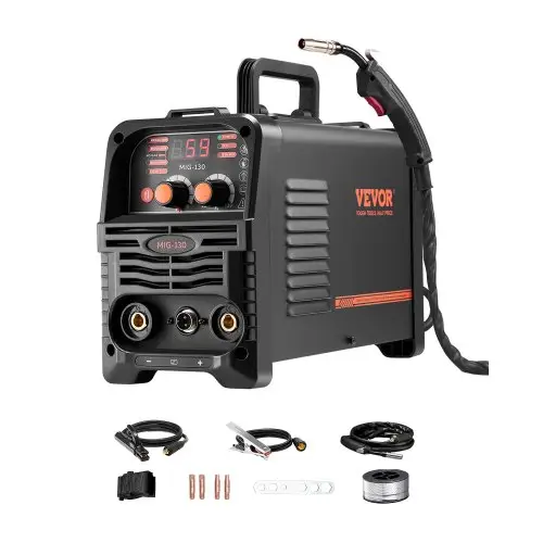 VEVOR MIG-lasapparaat, 130A synergisch MIG-lasapparaat, 3-in-1 fluxkern MIG/MMA/lift TIG multi-process lasapparaat met IGBT-invertertechnologie en digitaal display