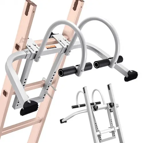 VEVOR Ladderstabilisator, 2-in-1 afstandshaak voor uitschuifbare muurladders, accessoire voor horizontale/verticale daknokladders, T-stang met stalen rubberen handgreep, snelle toegang tot steile daken