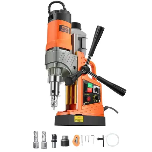 VEVOR Magnetische Boorkernboormachine 40 mm boordiameter, 12500 N draagbare elektrische magneetboormachine met 2 kernboren, variabele snelheid, boormachine voor metalen oppervlakken