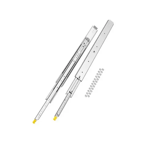 VEVOR 1 paar volledig uitschuifbare ladegeleiders 965 mm, draagvermogen 226,8 kg, ladegeleiders, kogellagers met vergrendelingsmechanisme, zijdelings gemonteerde telescopische geleiders voor schappen, kasten en industriële lades.