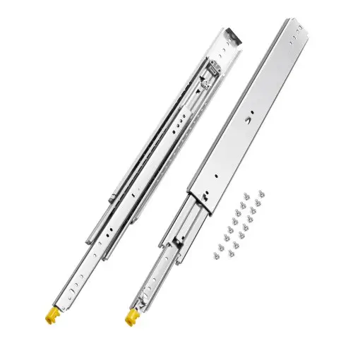 VEVOR 1 paar volledig uitschuifbare ladegeleiders, 711 mm, 226 kg draagvermogen, ladegeleiders, kogellagers met vergrendelingsmechanisme, zijdelings gemonteerde telescopische geleiders, ideaal voor kasten en industriële lades.