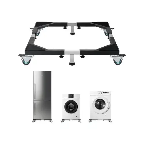 VEVOR koelkaststandaard, mobiele basis, 540 kg laadvermogen, wasmachinestandaard met 8 vergrendelbare dubbele wielen en 4 remmen, 58-93 cm verrijdbare trolley voor wasmachine, koelkast en droger