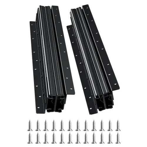 VEVOR ladegeleiders, vloermontage, 40 cm, volledig uittrekbaar met kogellagers, onderrails voor trapkastgeleiders, draagvermogen 117 kg, onderrails voor trapkastgeleiders, zelf te vervangen, zwart