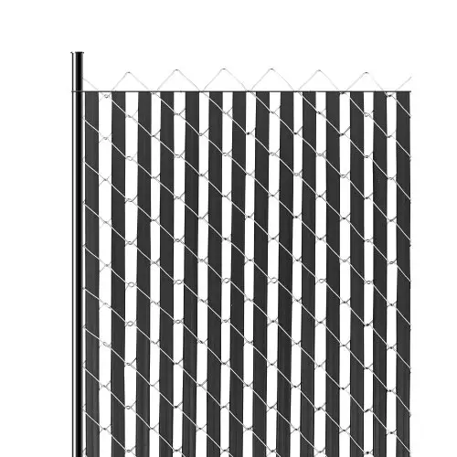VEVOR Privacy Screen Lamellen, 1740 mm dubbelwandige verticale lamellen met bodemvergrendeling voor kettingschakelhekken, HDPE-gaaslamellen, ideaal voor tuin, boerderij, sportveld (zwart)