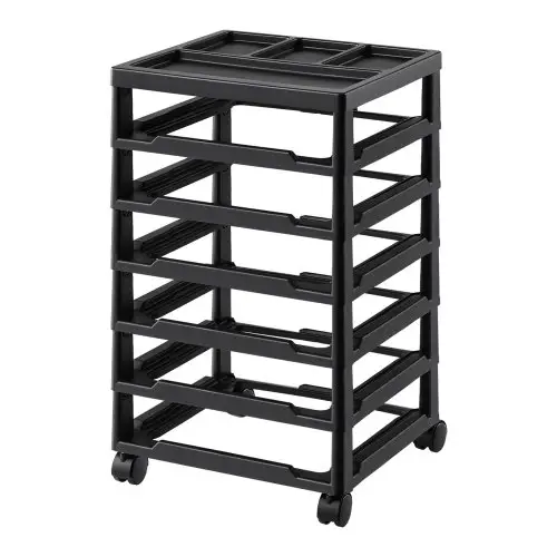 VEVOR opbergframe met wielen, 6 lagen met grote capaciteit, multifunctionele opbergorganizer (alleen frame), gemaakt van PP-materiaal voor kantoorbenodigdheden, gereedschap, kunstbenodigdheden, zwart