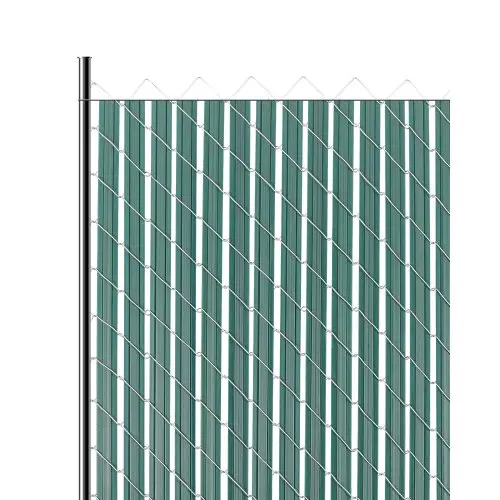 VEVOR 1130 mm dubbelwandige verticale lamellen met grondvergrendeling en vleugels voor kettingschakelhekken, HDPE-gaaslamellen, ideaal voor tuin en boerderij (groen)