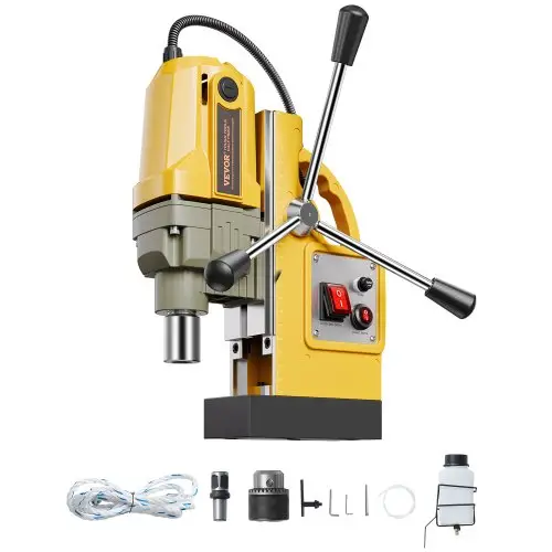 VEVOR Magnetische kernboormachine 1400W (40 mm boordiameter), 12500N draagbare elektrische boormachine, snelheid van 800 tpm, boormachine voor metalen oppervlakken, industrie, doe-het-zelf