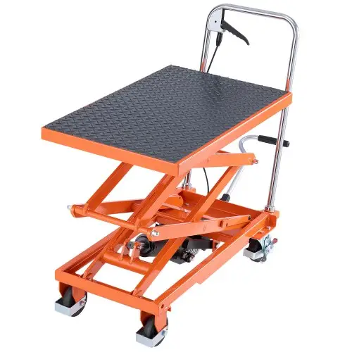 VEVOR hydraulische heftafelwagen, 226,8 kg draagvermogen, 300-1200 mm hefhoogte, schaarheftafelwagen met 4 wielen en antislipvoet, mobiele heftafel voor materiaalbehandeling en transport