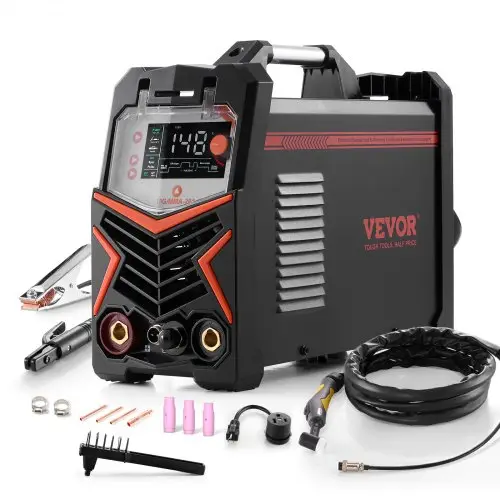 VEVOR TIG-lasapparaat, 3-in-1-lasapparaat (groot LED-display) - DC TIG/DC-puls TIG/MMA (staaf), elektrisch lasapparaat met IGBT-inverter en hoge frequentiestart