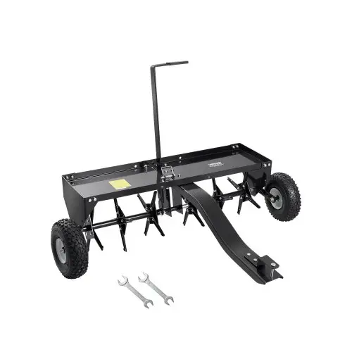 VEVOR Beluchter 1275x980x885 mm, gazonbeluchter met universele koppeling, aanhangerbeluchter met ijzeren spikes, zitmaaier voor tuinen, gazons en boerderijen