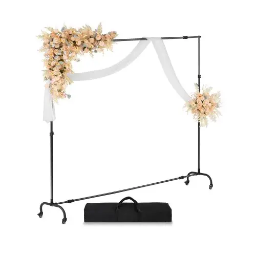 VEVOR Achtergrondstandaard Verstelbare Foto Achtergrondstandaard (Achtergronddoek: 213 x 300 cm), Achtergrondstandaard met Wielen, Schermstandaard voor Productfotografie Studiofotografie