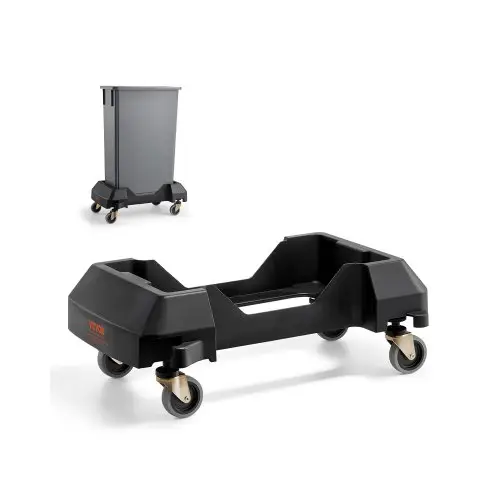VEVOR Afvalbakwagen 460x252 mm, Geschikt voor 60,6/87 L Containers, Afvalbakwagen met 4 Vergrendelbare Wielen, Draagvermogen 90 kg, Afvalbakwagen, Kunststof Afvalbakwagen
