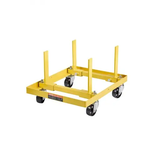 VEVOR Engine Stand Motorlift (340 kg laadvermogen) met verstelbare breedte en lengte, robuuste stalen motorbevestiging met 4 zwenkwielen en 2 ratelriemen, geschikt voor de meeste motoren