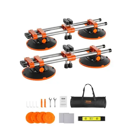 VEVOR Naadloze Naadzetter, 2-Pack, Graniet Naadverbinder met 152 mm Zuignappen & Gereedschapstas, voor het Verbinden & Egaliseren van Naden, Ideaal voor Tegels, Steen, Marmeren Platen