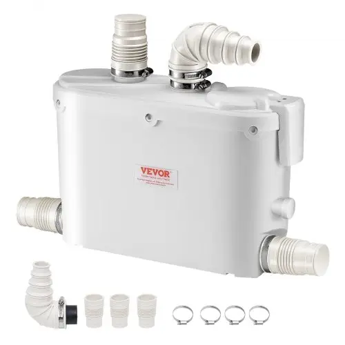 VEVOR Rioolpomp, 500 W, 110 L/min Debiet, 8 m Opvoerhoogte, Vuilwaterpomp met 4 waterinlaten, Afvalwaterpompstation voor keuken, kelder, douche, gootsteen, wasruimte, badkuip