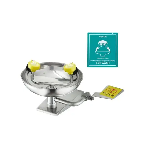 VEVOR Oogspoelstation 27 cm, wandgemonteerd oogspoelbekken van roestvrij staal, noodspoelbak 410 x 330 x 240 mm, oogreinigingsapparaat, ideaal voor laboratoria, fabrieken, scholen en bouwplaatsen