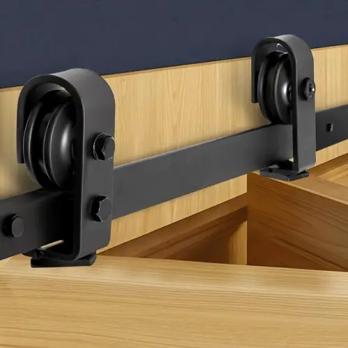 VEVOR Schuifdeursysteem, 132 cm railsysteem, schuifdeurbeslag, geschikt voor twee 61 cm kast-, voorraad- en wasruimtedeuren (niet inbegrepen)