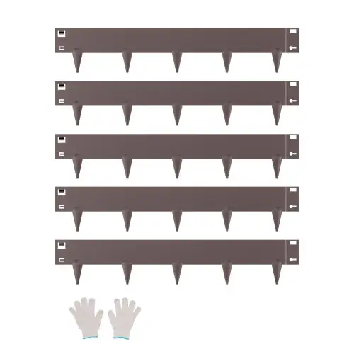 VEVOR Gazonrand, 5-delige set, 990x181x1,5 mm, Bedrand, Flexibele Bedrand, Tuinrand, Robuuste Tuinafscheiding, Eenvoudig te installeren, Afscheiding voor Bloemperken, Tuinpaden, Bruin