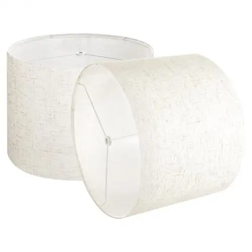 VEVOR Drumlampenkap 33 x 33 x 25 cm (boven x onder x hoog), 2 stuks middelgrote vervangende kappen van linnen + PVC, lampenkap voor tafellampen, staande lampen en hanglampen (licht linnen)
