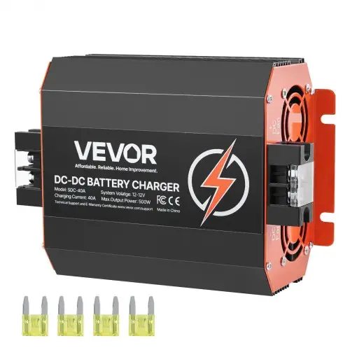 VEVOR 12V 40A DC/DC acculader, 500W voor loodzuur-, lithium-, AGM-, GEL- en natte accu's, intelligent meertraps opladen, voor campers, bedrijfsvoertuigen, boten en jachten