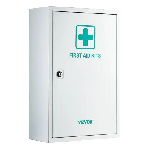VEVOR EHBO-kast met 3 planken, medicijnkast 1000-delige set, aan de muur te bevestigen medicijnkast, OSHA & ANSI 2015 (klasse A), metalen noodmedicijndoos, voor bedrijven en bouwplaatsen