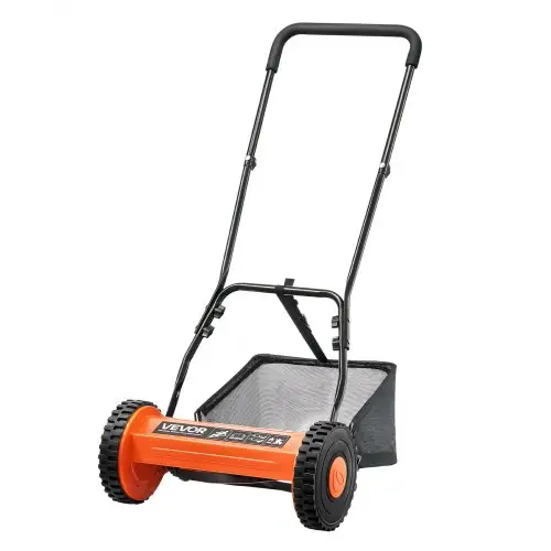 VEVOR cilindermaaier met 400 mm snijbreedte, grasmaaier 15-45 mm verstelbare snijhoogte, handmaaier met 5 messen en grasopvangzak, ideaal voor gazons, opritten, binnenplaatsen