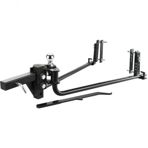 VEVOR Trekhaak 453 kg, trekhaak, lastverdelingskoppeling met 50 mm schacht, 58,7 mm kogel, aanhangwagenstabiliteitscontrole voor lastnivellering, zwart gepoedercoat