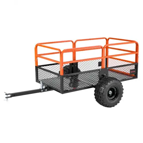 VEVOR Dump Trailer, 800,59 kg, ATV UTV Trailer Stalen Trekkiepwagen met Verwijderbare Achterklep, Tuintrailer voor Grasmaaiers, Tractoren en Tuinafval