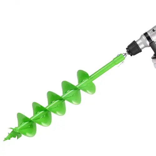 VEVOR grondboor voor boor, Ø 15x80 cm grondboor, compatibel met boorbits met een binnendiameter van 20 mm, grondboor, tuinboor, paalboorbevestigingen voor tuingraafmachines en hekken
