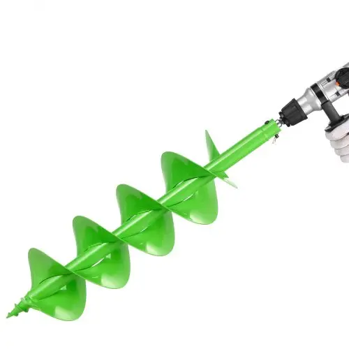 VEVOR grondboor voor boormachine, Ø 20x79 cm tuinboor, compatibel met boormachines met een binnendiameter van 20 mm, grondboor, grondboor, paalboorbevestigingen voor tuingraafmachines en hekken