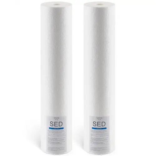 VEVOR 2 stuks vervangingscartridge voor waterfilter voor het hele huis, 115 x 507 mm polypropyleen sedimentfilter voor 3-traps waterfiltratiesysteem, vermindert chloor, slechte smaak en geur.