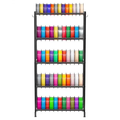 VEVOR 3D-printerfilament-opslagrek, 5 lagen, filamentspoelhouder, 635 x 320 x 1300 mm, draagvermogen 45,3 kg per laag, organizer voor 3D-printeraccessoires voor 3D-printstudio, werkplaats, zwart